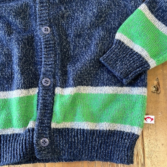 Appaman green stripe cardigan sweater - Picture 2 of 4